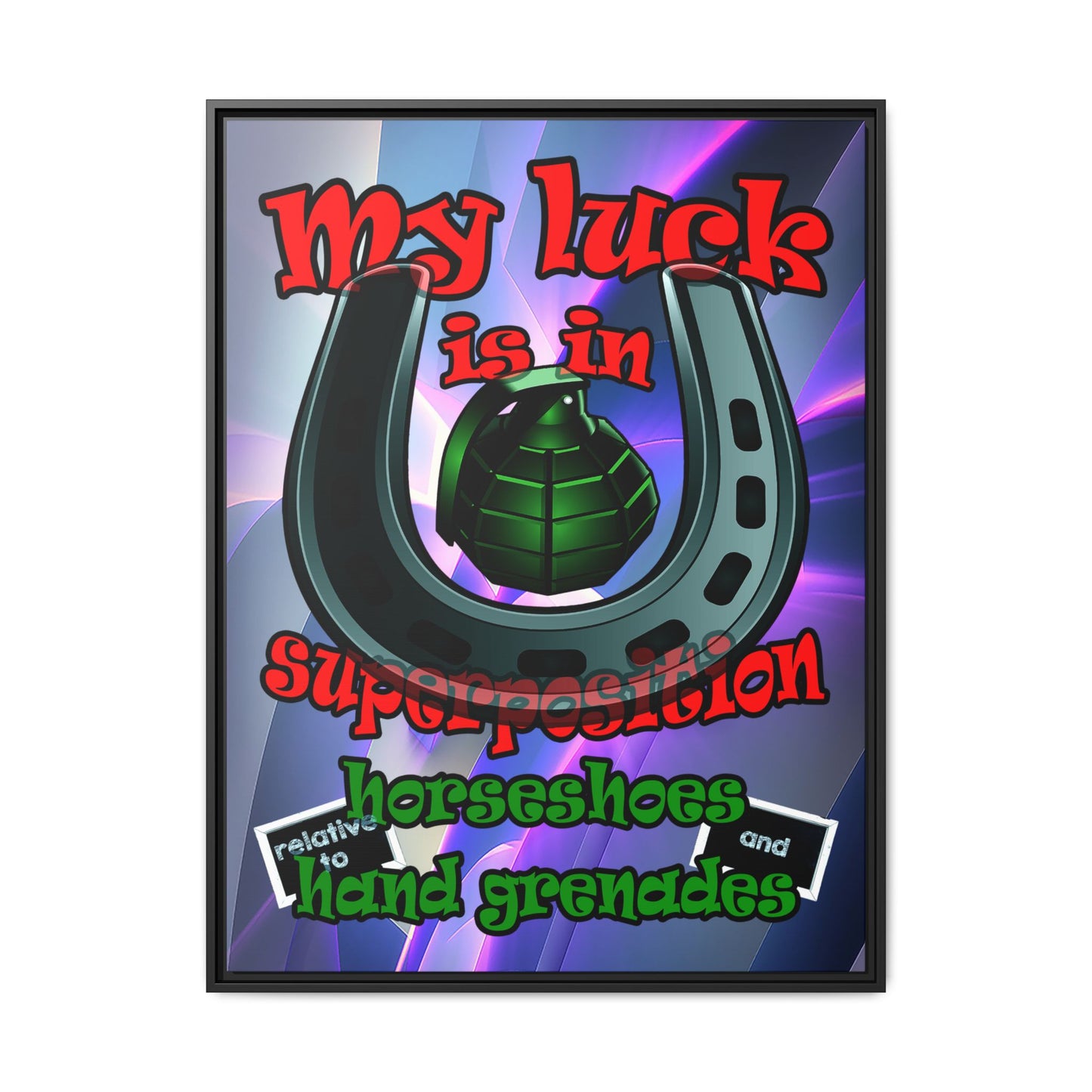 my luck - framed canvas art (grey-pink wave)