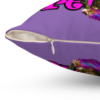 hoes b4 bros - Spun Polyester Square Pillow - (light purple)