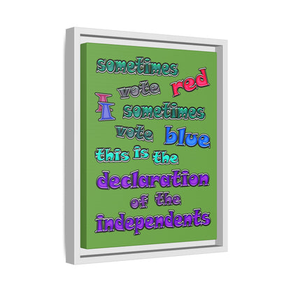 declaration of the independents - framed canvas art (green)