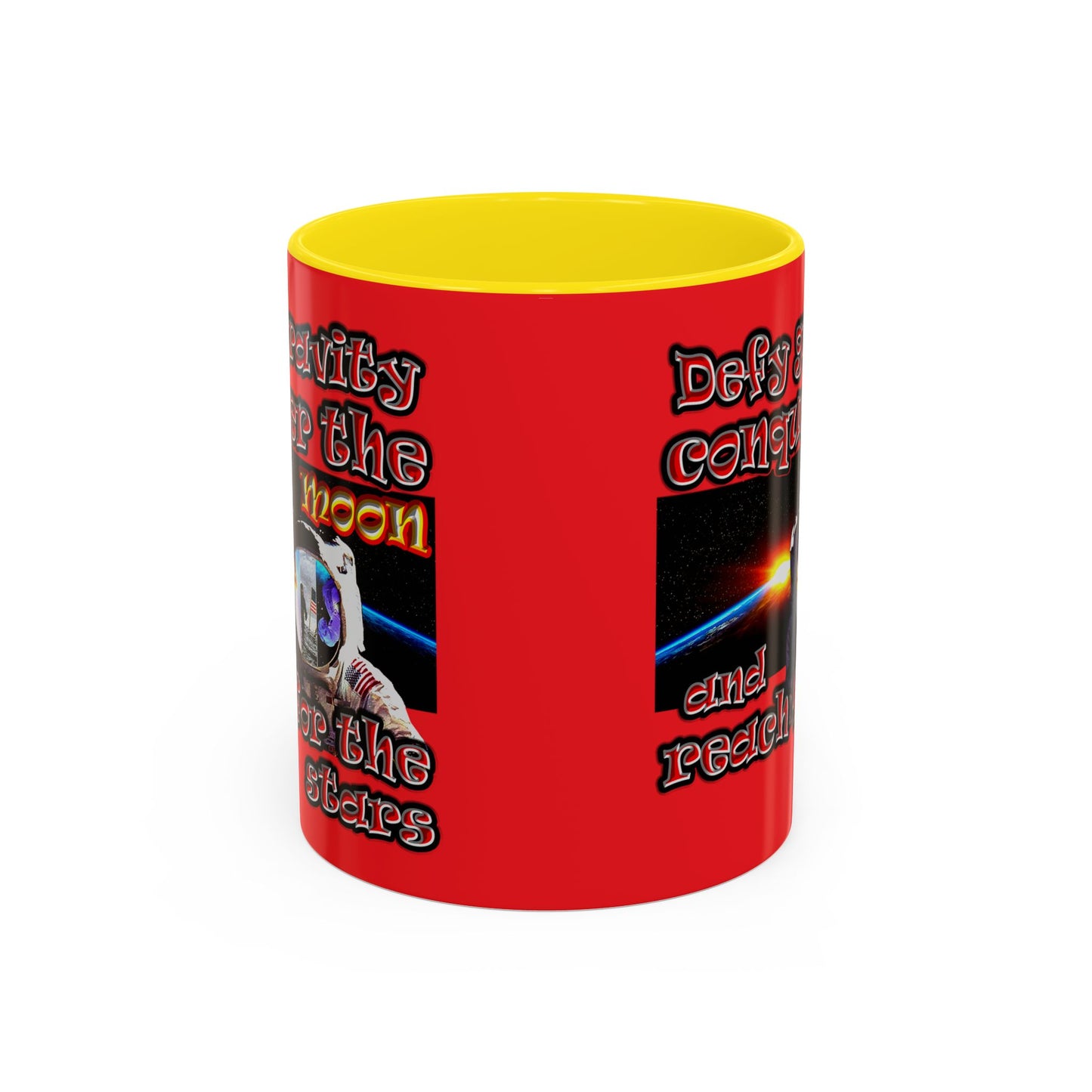 defy conquer reach - Accent Mug (red)