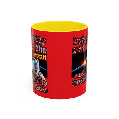 defy conquer reach - Accent Mug (red)