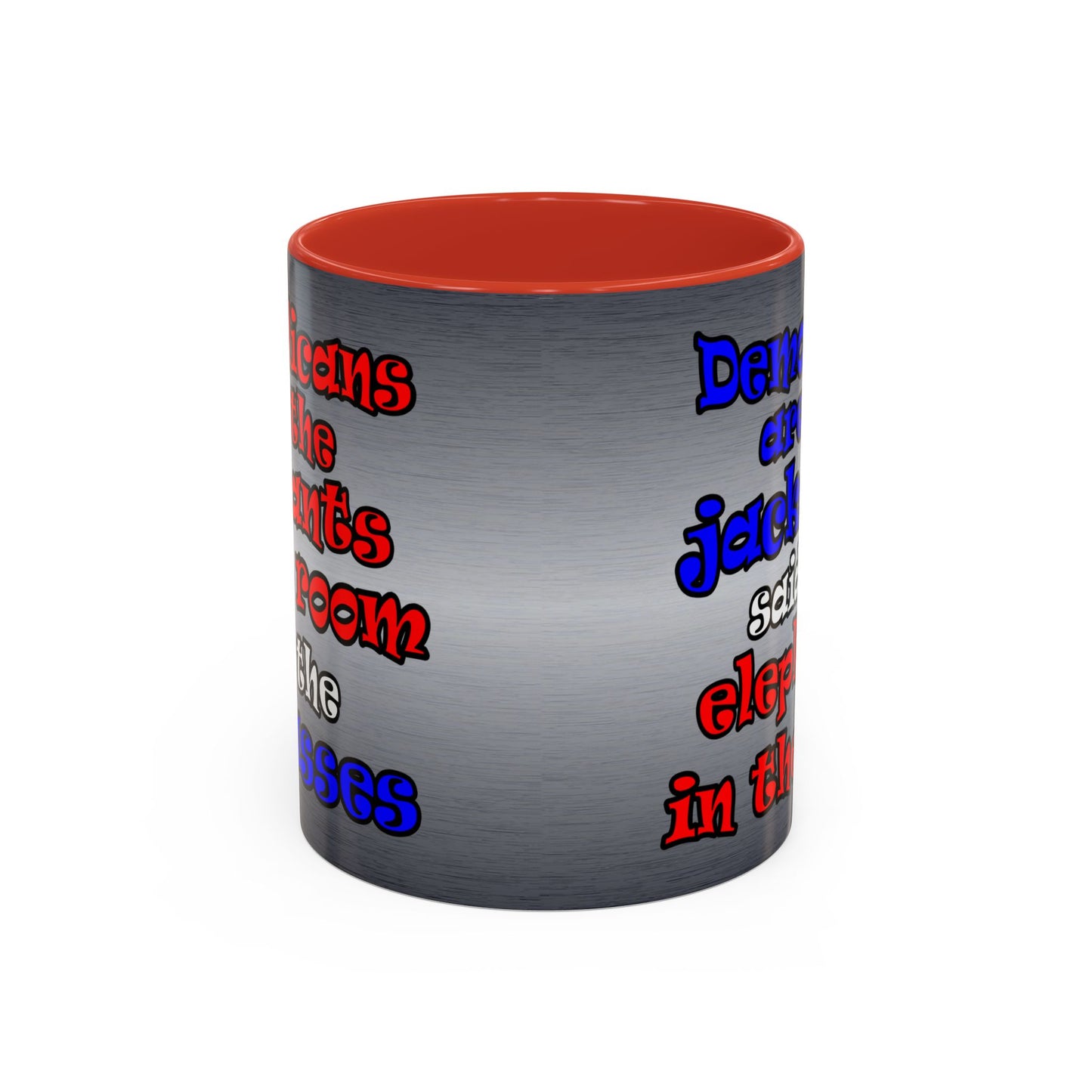 donkeys and elephants - Accent Mug (brushed nickel)
