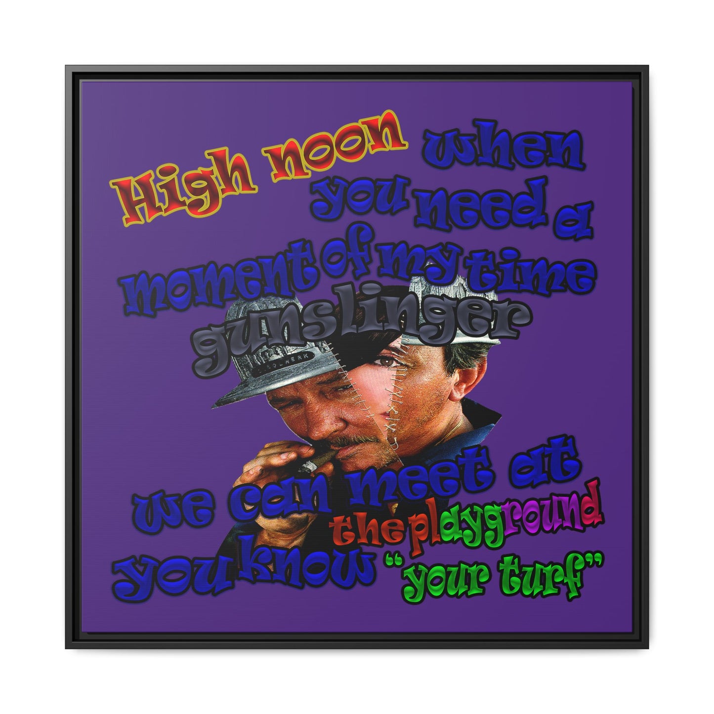 high noon - framed canvas art (purple)