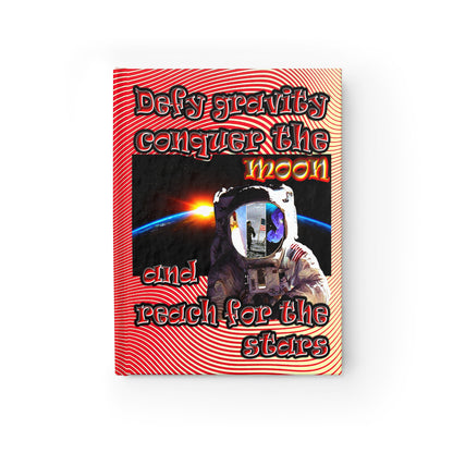 defy conquer reach - journal-lined (yellow-orange wave)