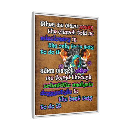 doggystyle - framed canvas art (brown papyrus)