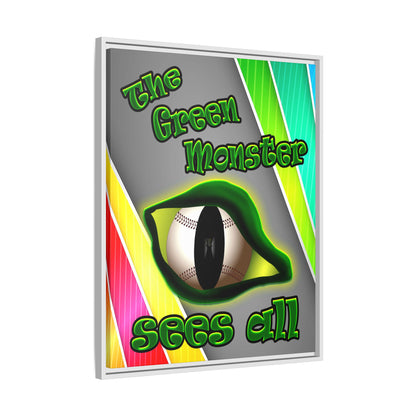 green monster - framed canvas art (rainbow split)