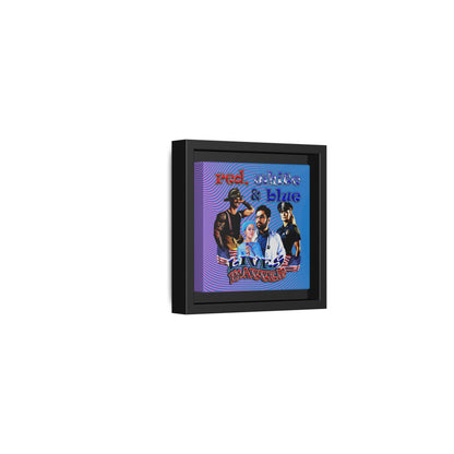 rw&b lives matter - framed canvas art (light blue-purple wave)