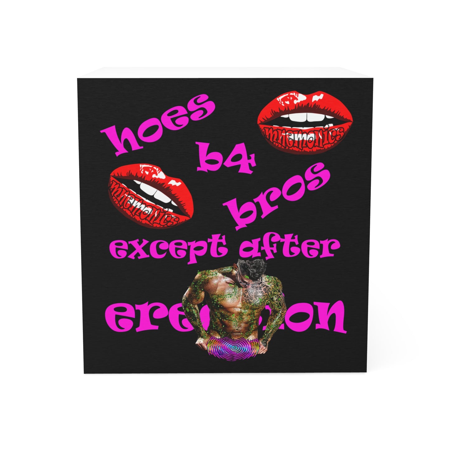 hoes b4 bros - note cube (black)
