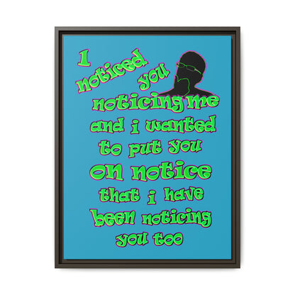 noticed you noticing - framed canvas art (turquoise)