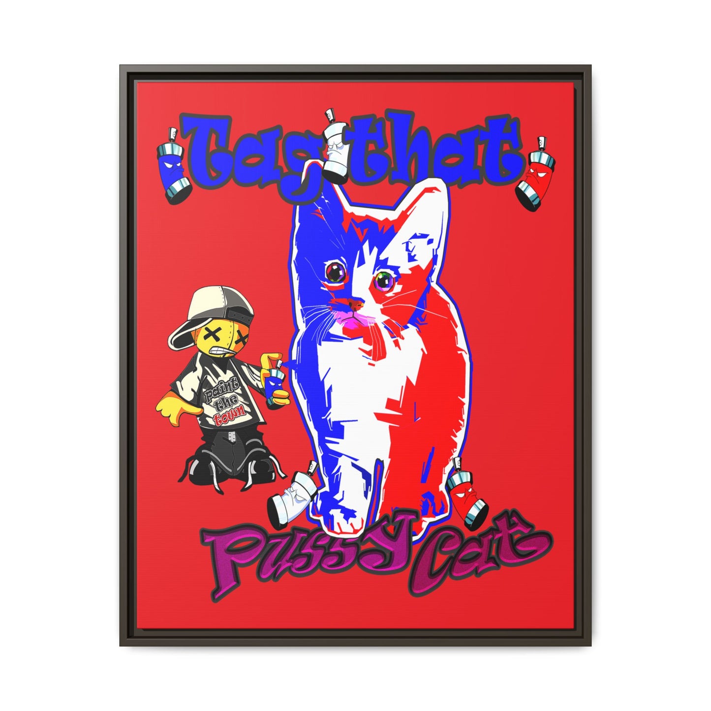 tag that - framed canvas art (red)