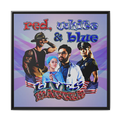 rw&b lives matter - framed canvas art (light blue-pink wave)