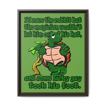 turtle race - framed canvas art (green)