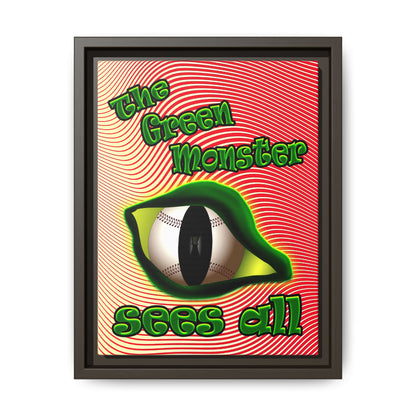 green monster - framed canvas art (yellow-orange wave)