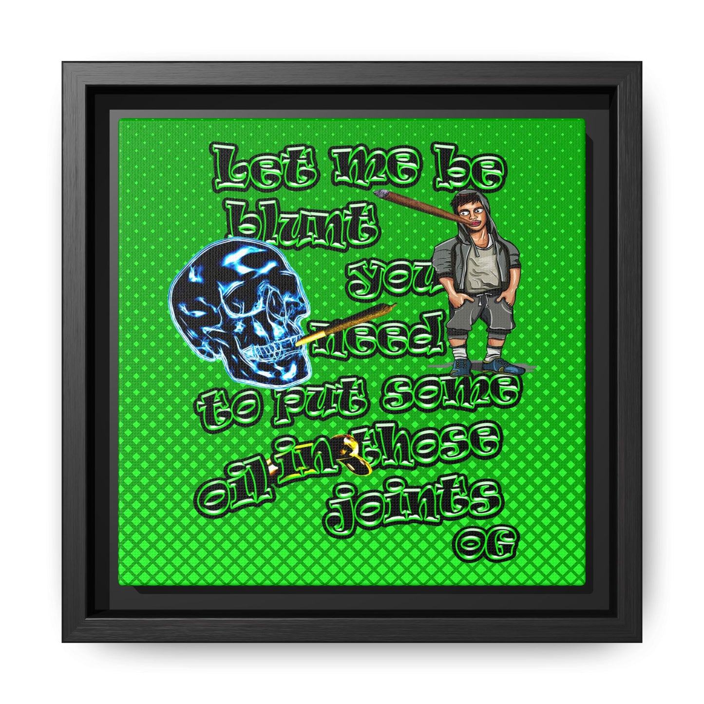 og - framed canvas art (logo green)