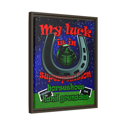 my luck - framed canvas art ('snoops' background)