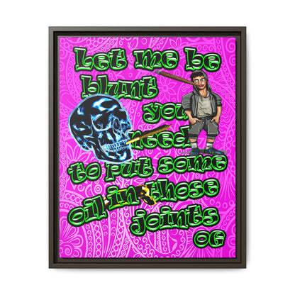 og - framed canvas art (pink swirl)