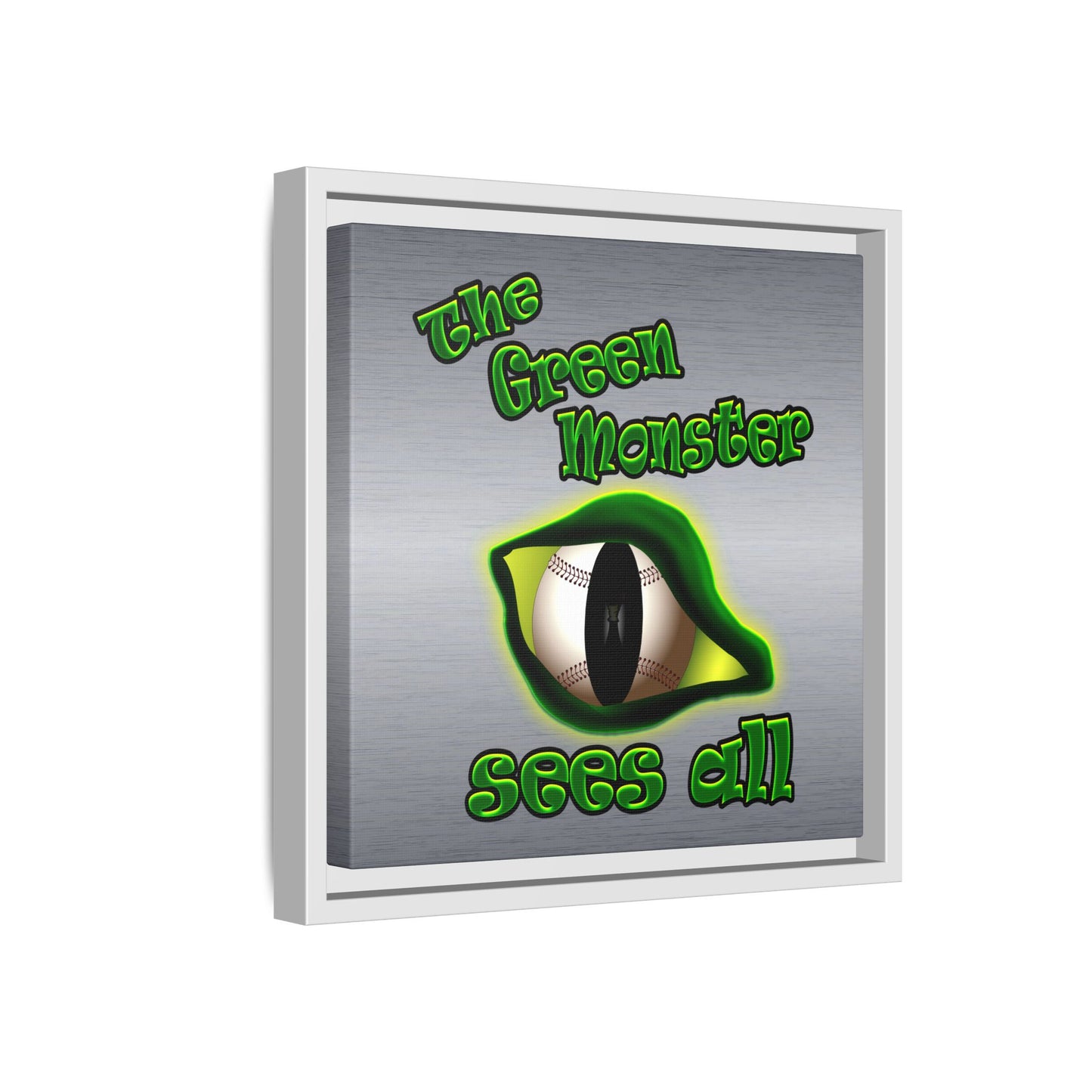 green monster - framed canvas art (brushed nickel)