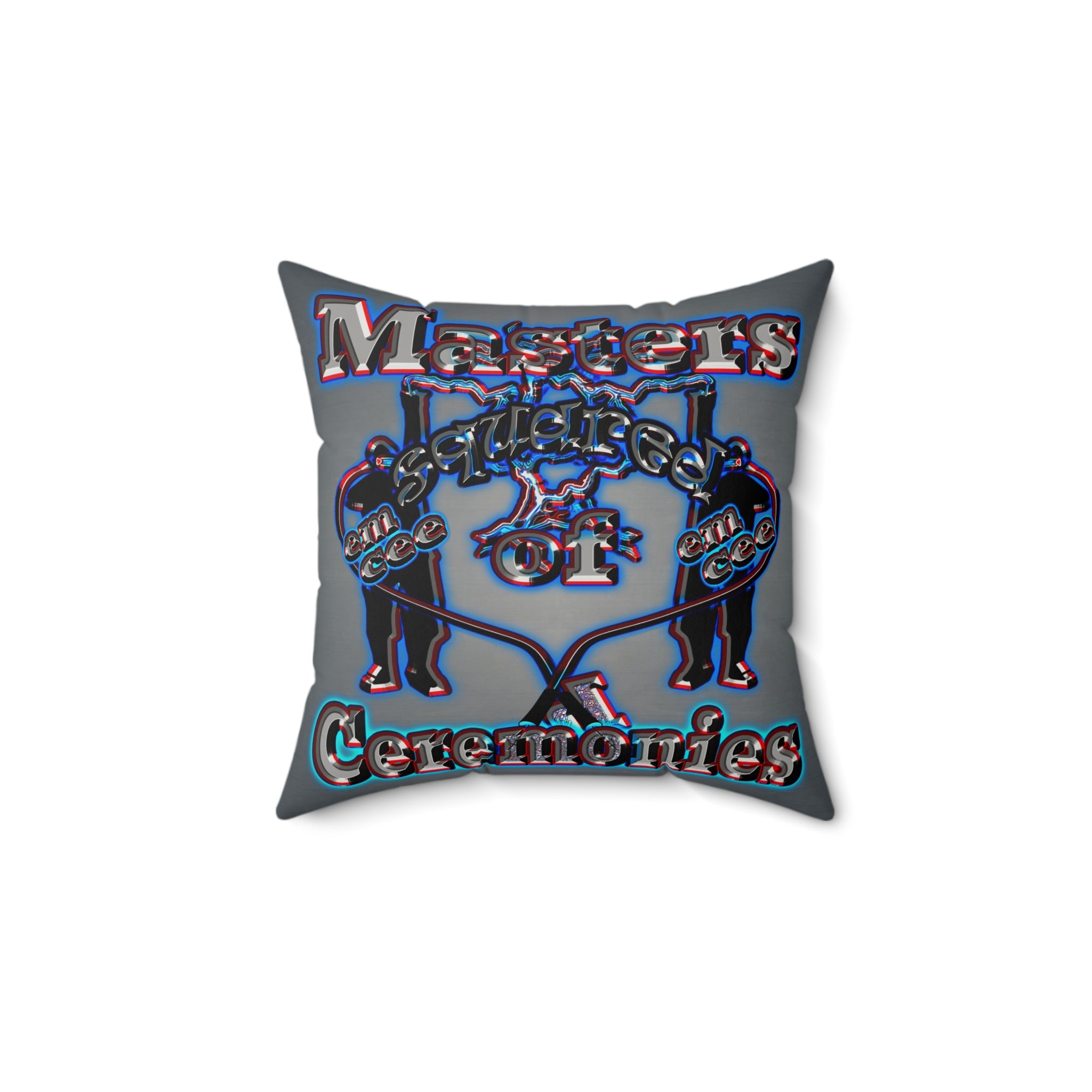 em cee squared - Faux Suede Square Pillow - (grey-light grey)