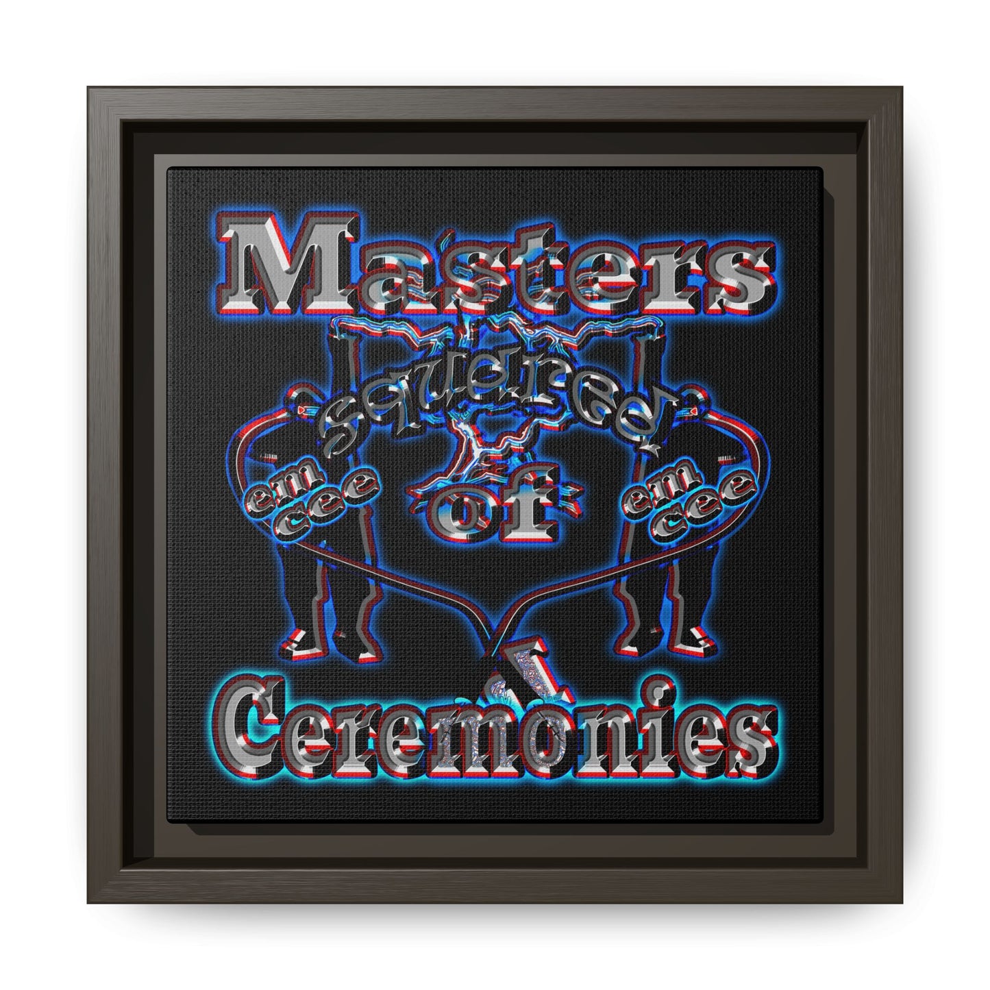 em cee squared - framed canvas art (black)