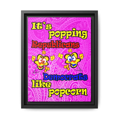popping like popcorn - framed canvas art (pink swirl)