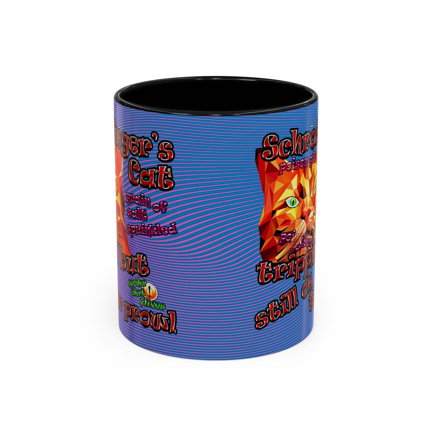 schrodinger's cat - Accent Mug (light blue-purple wave)