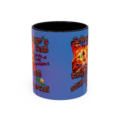 schrodinger's cat - Accent Mug (light blue-purple wave)