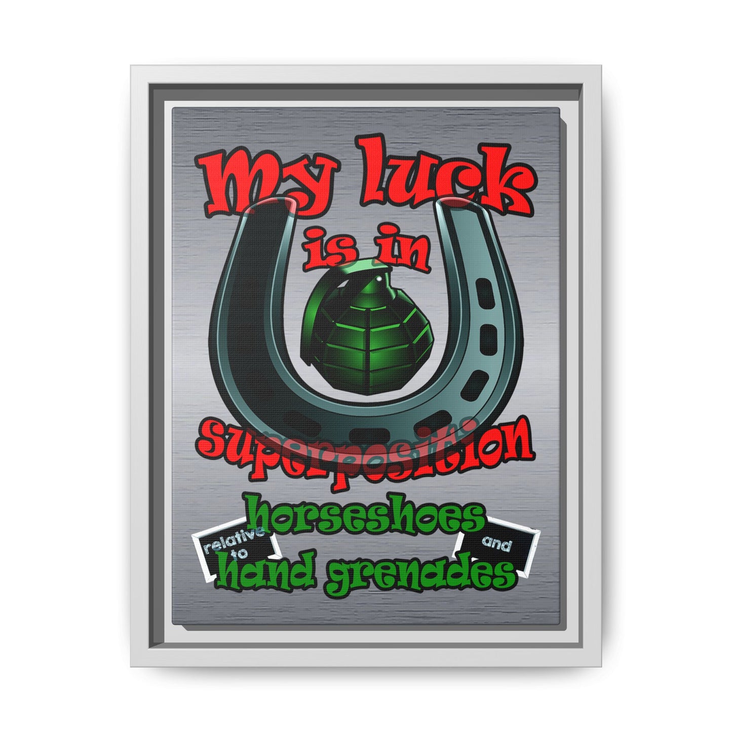 my luck - framed canvas art (brushed nickel)