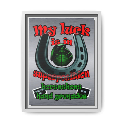 my luck - framed canvas art (brushed nickel)