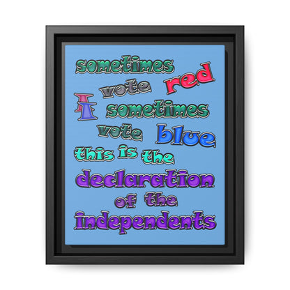 declaration of the independents - framed canvas art (light blue)