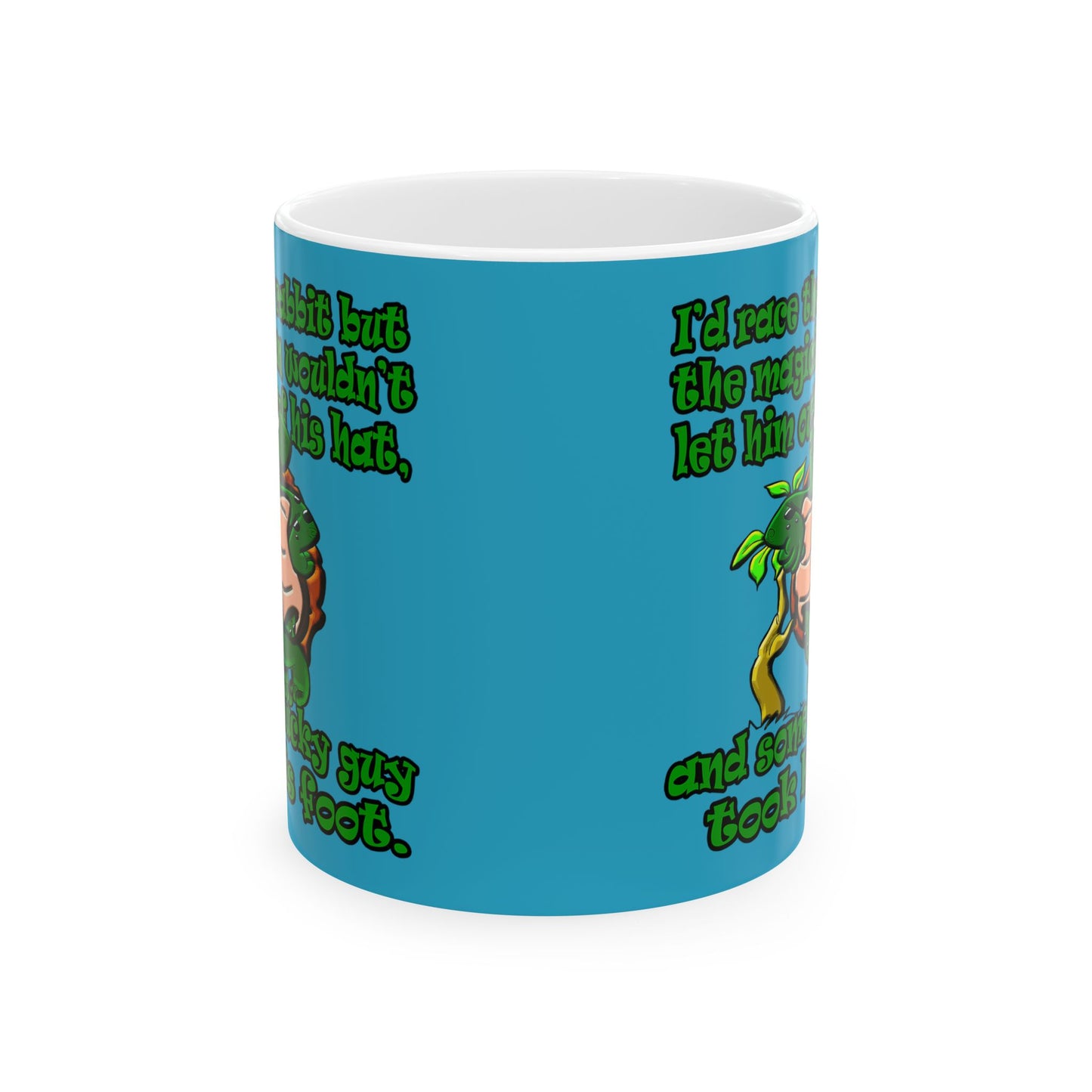 turtle race - White Mug (turquoise)