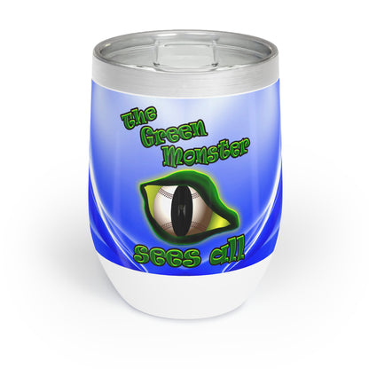 green monster - Chill Wine Tumbler (blue-white wave)