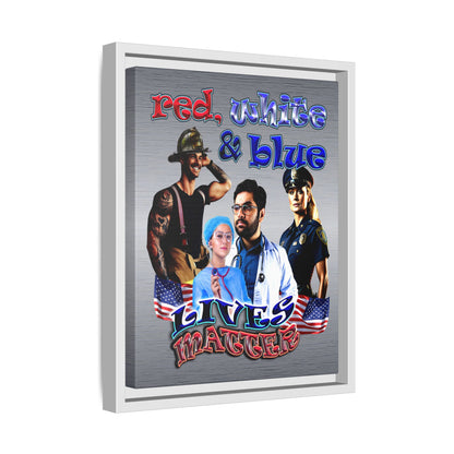 rw&b lives matter - framed canvas art (brushed nickel)
