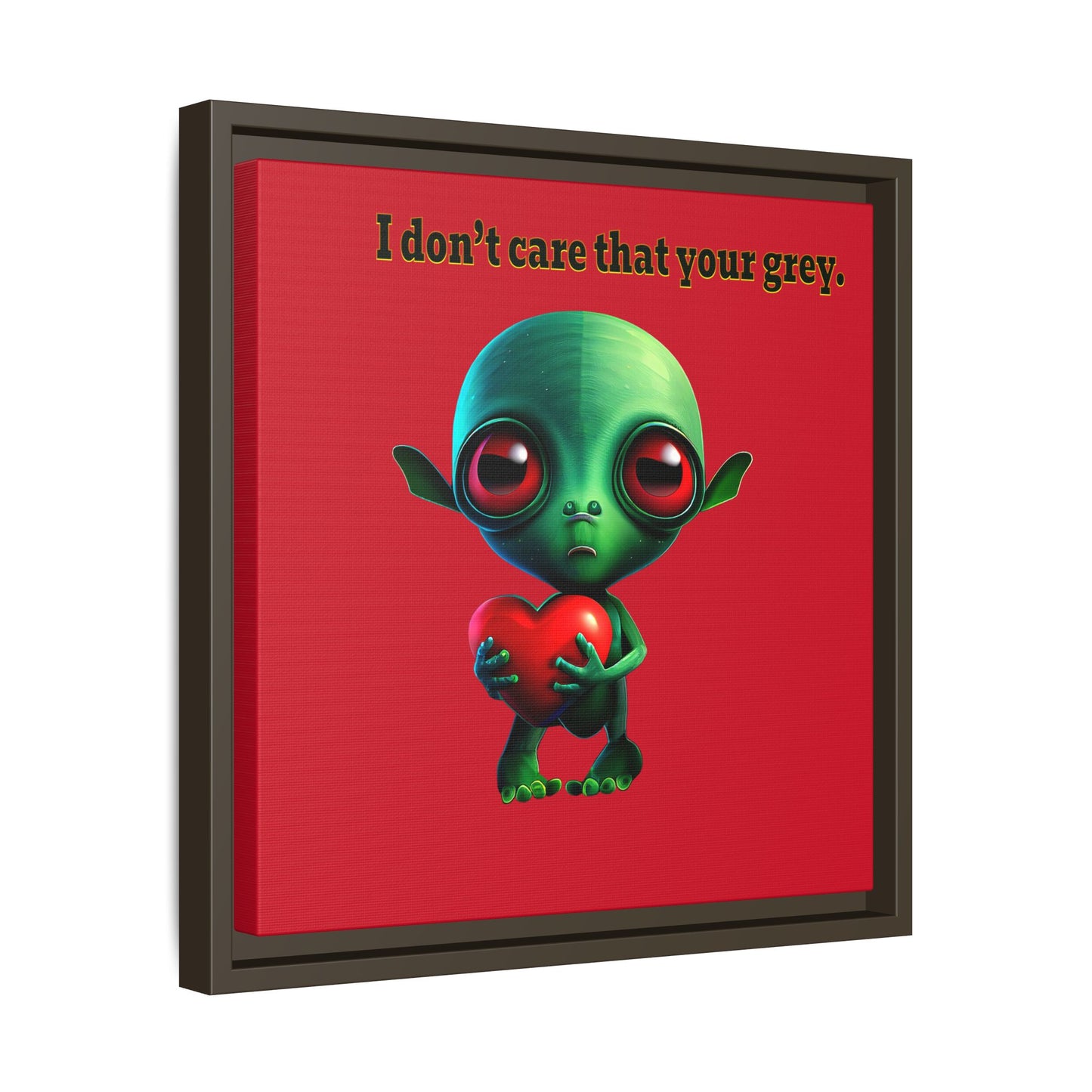 I don't care that your grey - framed canvas art (dark red)