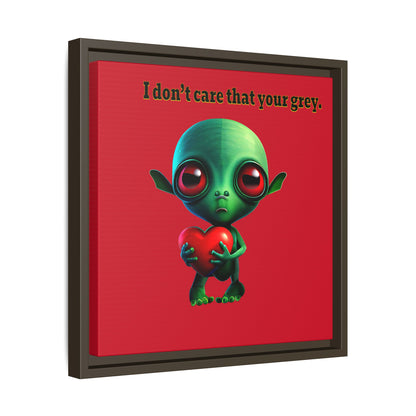 I don't care that your grey - framed canvas art (dark red)