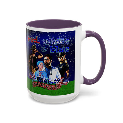 rw&b lives matter - Accent Mug ('snoops' background)
