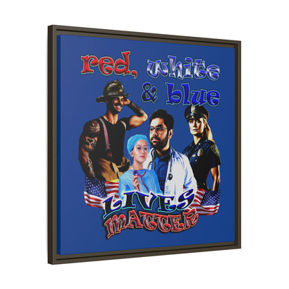 rw&b lives matter - framed canvas art (dark blue)