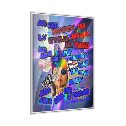 drop the beat - framed canvas art (grey-pink wave)