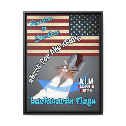 shoot for the stars - framed canvas art (grey-light grey)