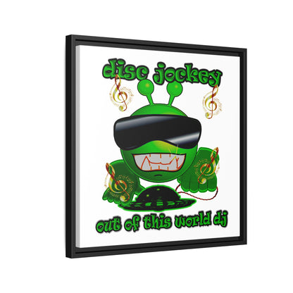 disc jockey - framed canvas art (white)