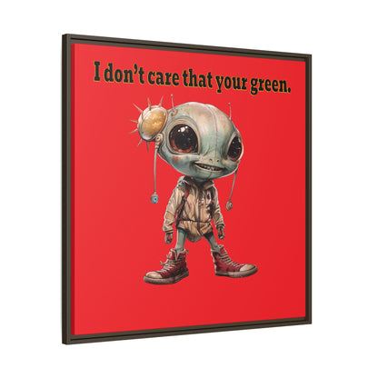 I don't care that your green - framed canvas art (red)