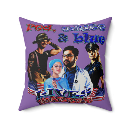 rw&b lives matter - Faux Suede Square Pillow - (light purple)