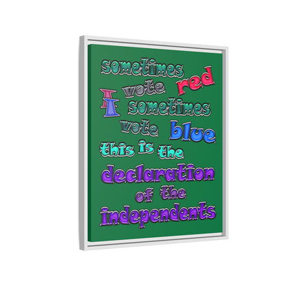 declaration of the independents - framed canvas art (dark green)