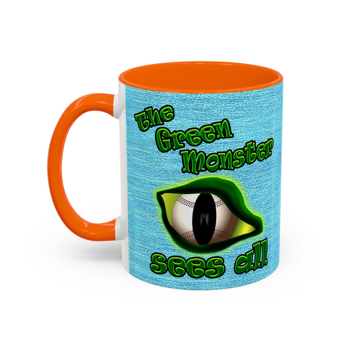 green monster - Accent Mug (faded blue)