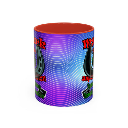 my luck - Accent Mug (purple wave)