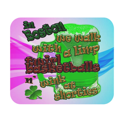 celtics logo - Mouse Pad (Rectangle) (light blue-pink wave)