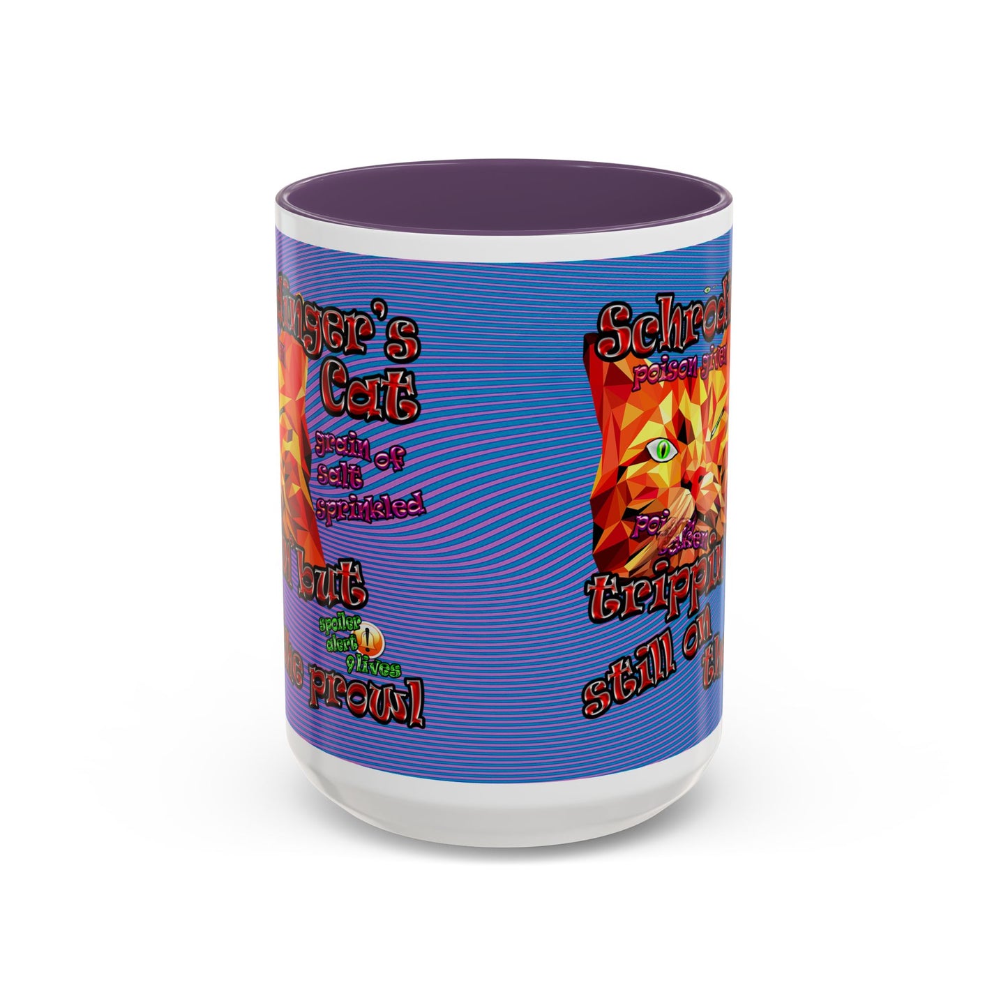 schrodinger's cat - Accent Mug (light blue-purple wave)