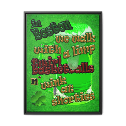 celtics logo - framed canvas art (green turf)