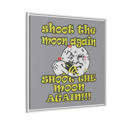 shoot the moon again - framed canvas art (grey)