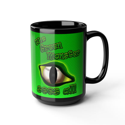 green monster - Black Mug (logo green)