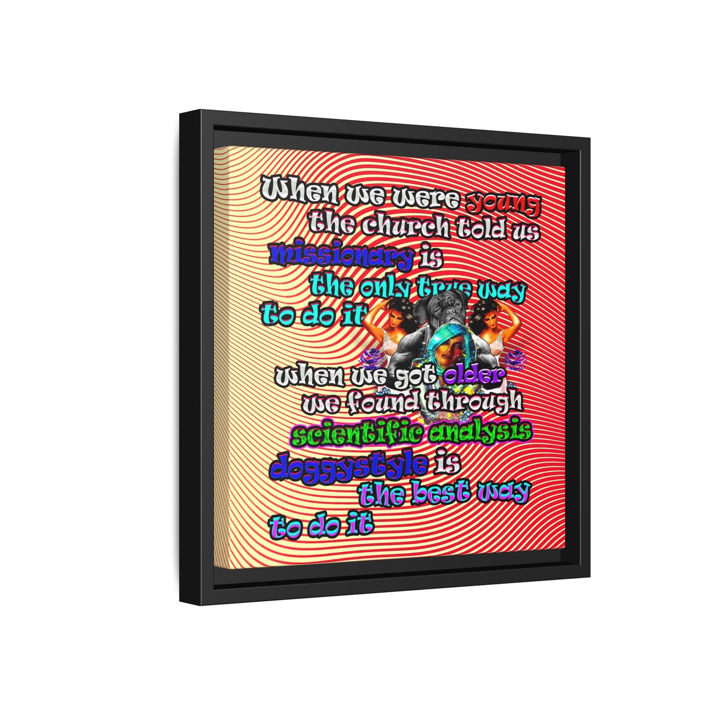doggystyle - framed canvas art (yellow-orange wave)